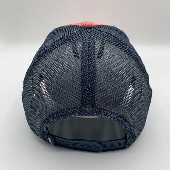 Vineyard Vines Mens Red Navy Blue Snapback Trucker Hat - Picture 3 of 5